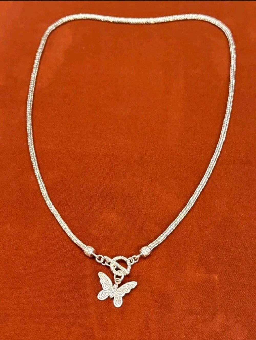 Sterling Silver Bali Legacy Tulang Naga Butterfly Necklace 20"